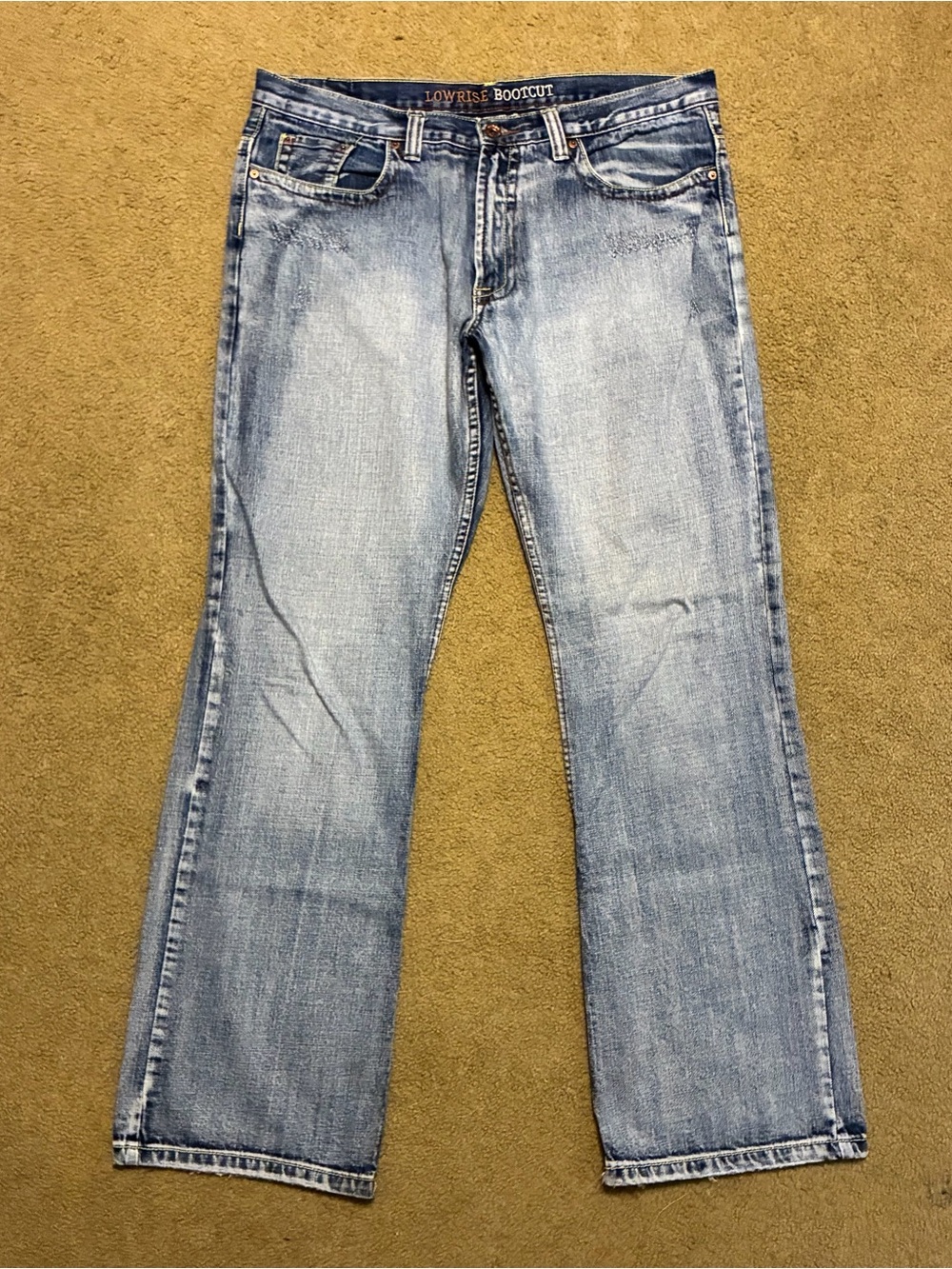Urban UP Premium Blue Denim Low Rise Bootcut Men’s Jeans 36x34 Western Cowboy